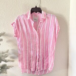 Rails Jamie Kokomo Striped Button Down Shirt linen XS